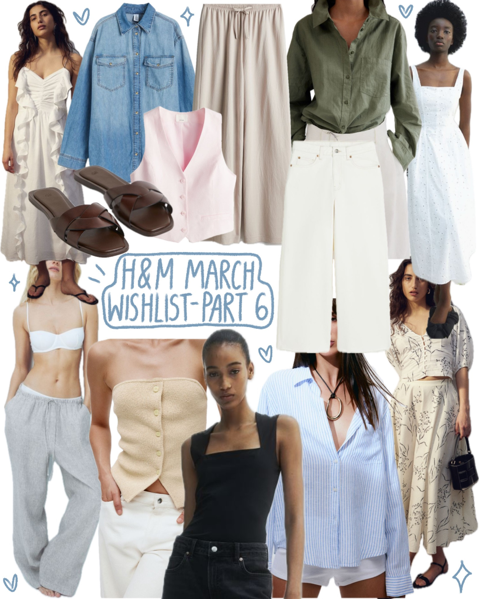 H&M March Wishlist Part 6!
Spring and summer wardrobe staples. Linen trousers, wide leg jeans, striped shirts, summer dresses, sandals and waistcoats ✨

#LTKfindsunder50 #LTKstyletip #LTKworkwear