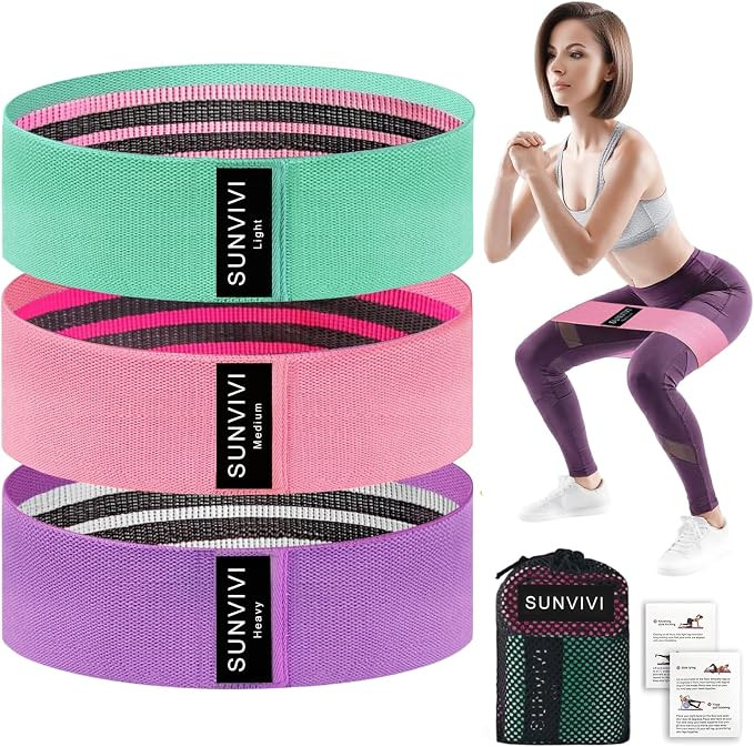 Resistance Bands for Working Out, Fabric Loop Exercise Bands for Legs and Butt, Workout Bands Set... | Amazon (US)