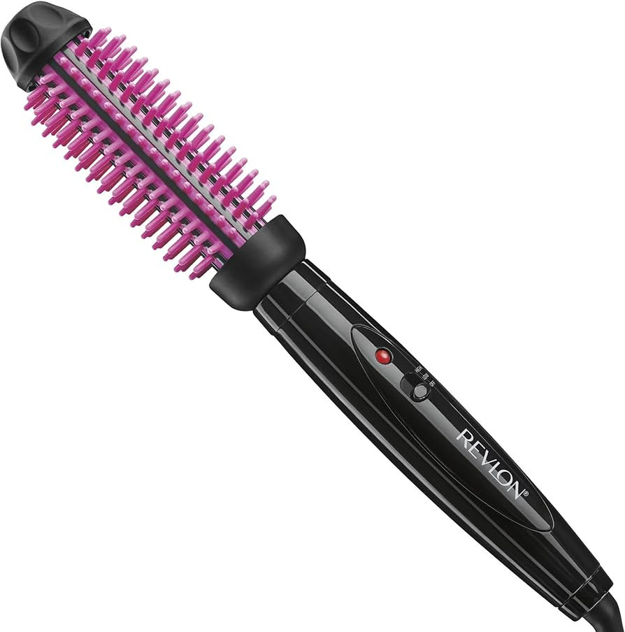 Revlon Silicone Bristle Heated Hair Styling Brush, Black, 1 inch barrel | Amazon (US)
