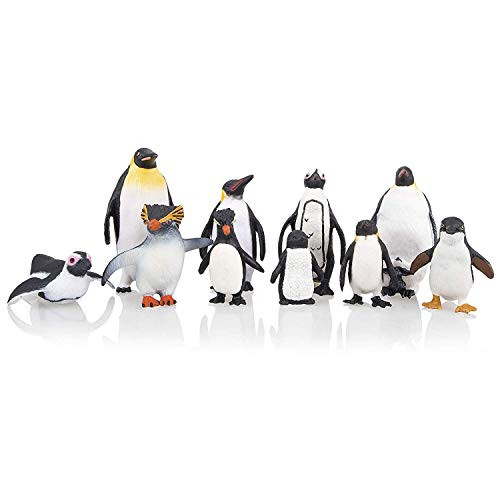 Toymany 10PCS Realistic Penguin Figurines, Plastic Polar Arctic Animal Figures Antarctic Set with Di | Amazon (US)