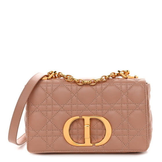 Calfskin Cannage Small Caro Bag Rose De Vents | FASHIONPHILE (US)