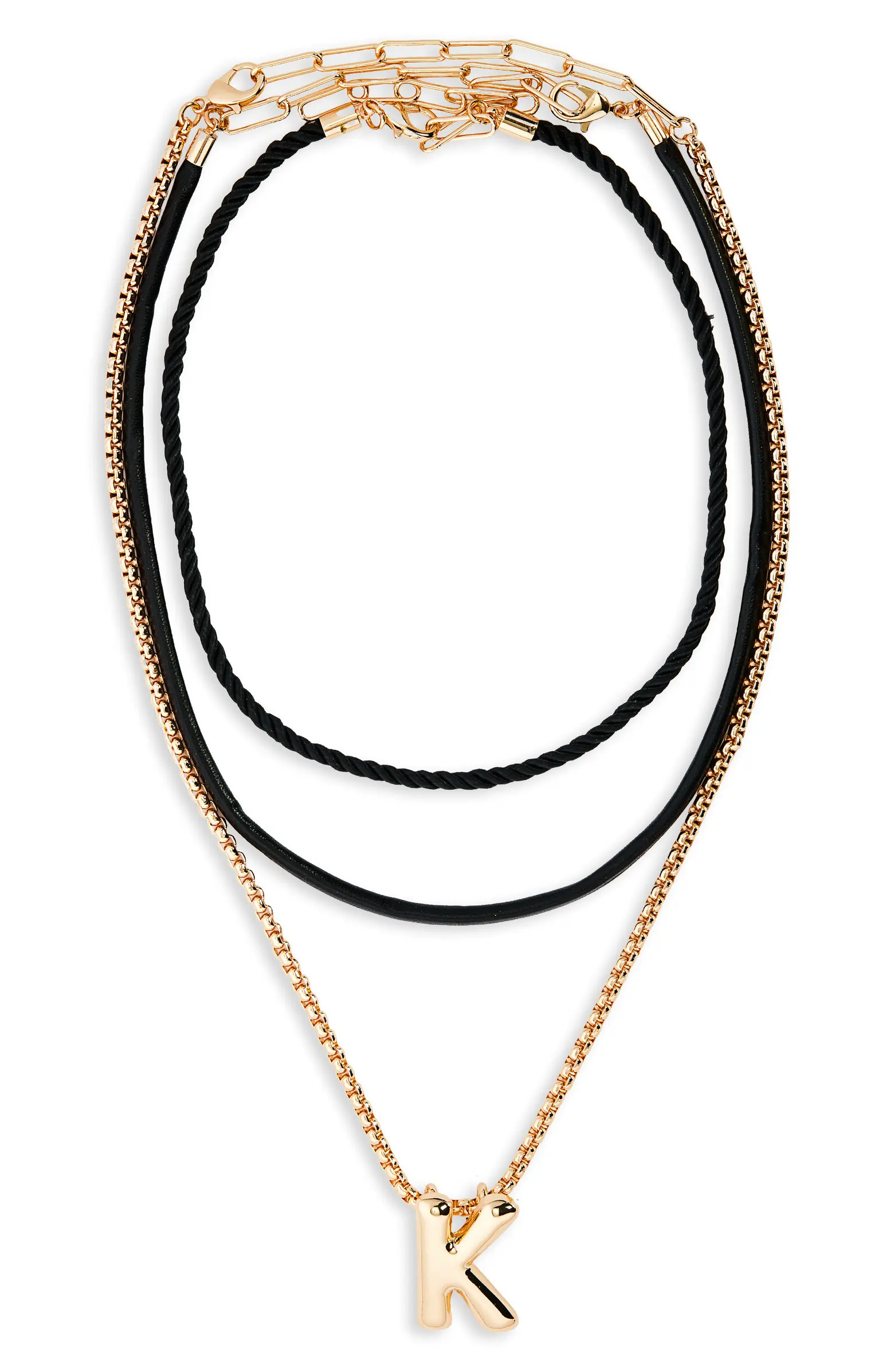 Set of 3 Interchangeable Initial Pendant Necklaces | Nordstrom