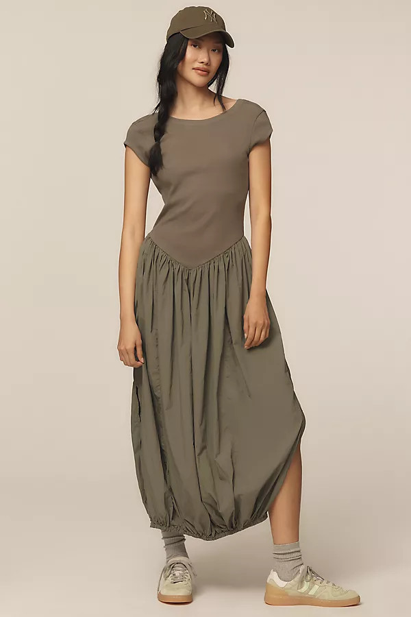 Daily Practice Basque-Waist Tulip Dress | Anthropologie (US)