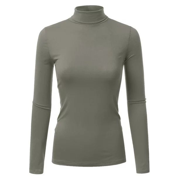 Doublju Women's Long Sleeve Turtleneck Lightweight Pullover Top Sweater with Plus Size | Walmart (US)