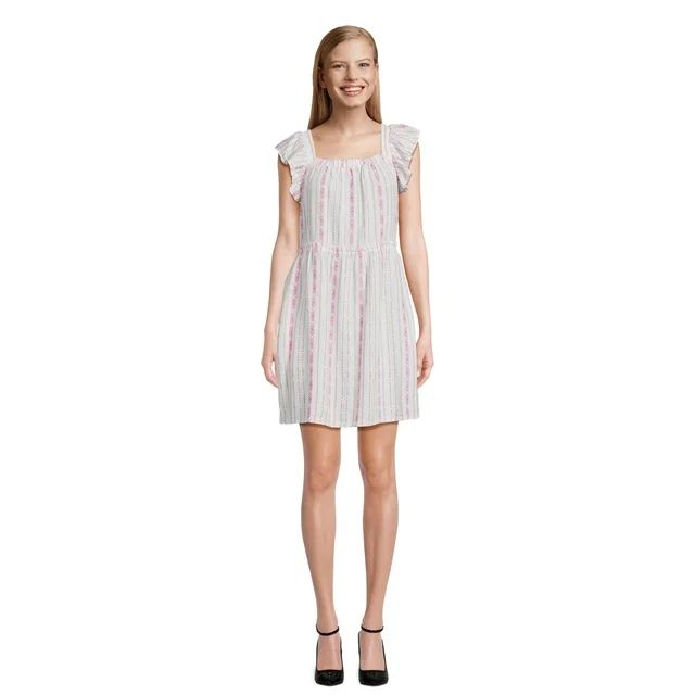 Time and Tru Women's Square Neck Mini Dress, Sizes XS-XXXL | Walmart (US)