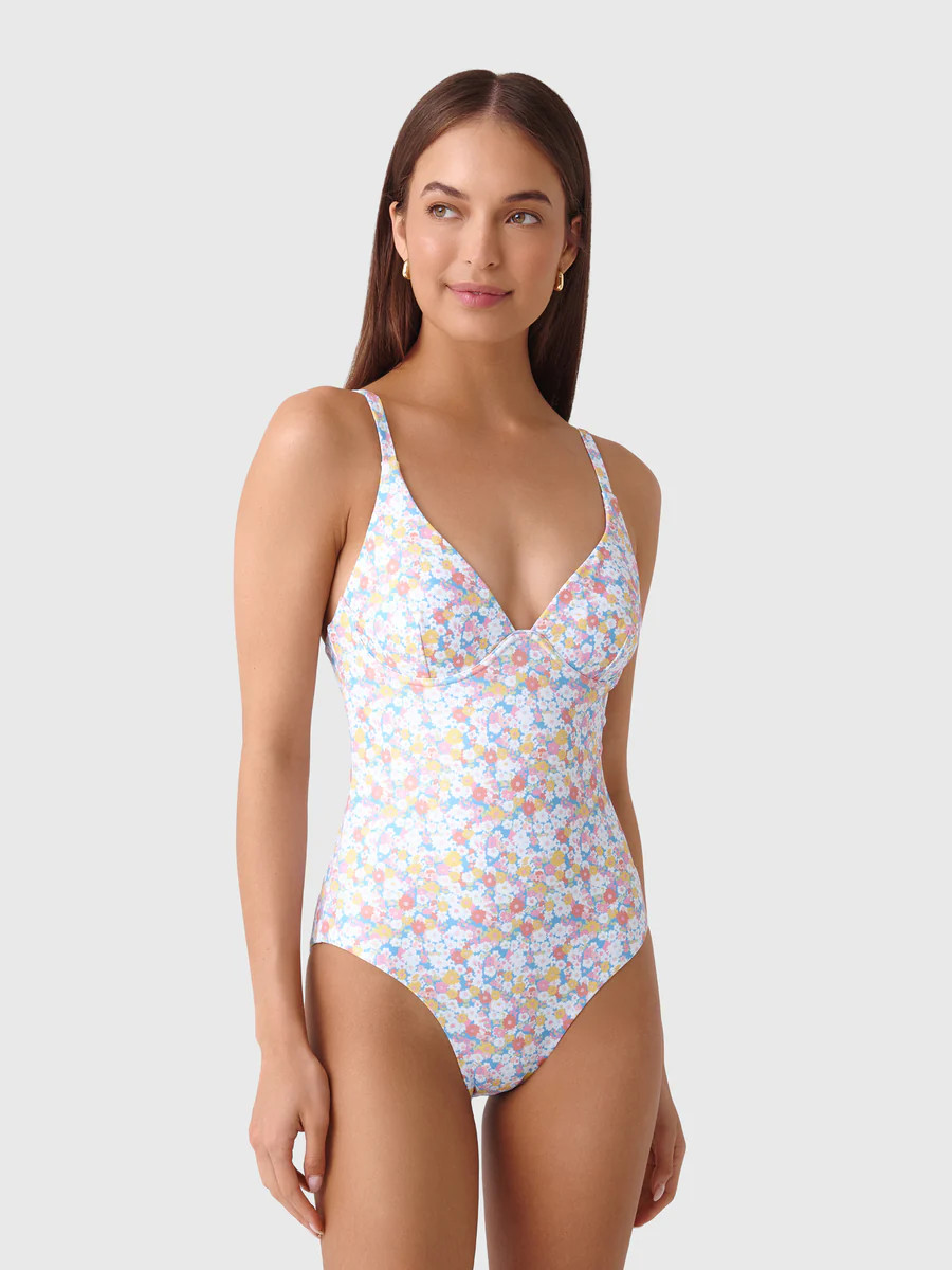 Minnow Women's Jasmine Blossom V-Neck One-Piece Swimsuit | Saint Bernard