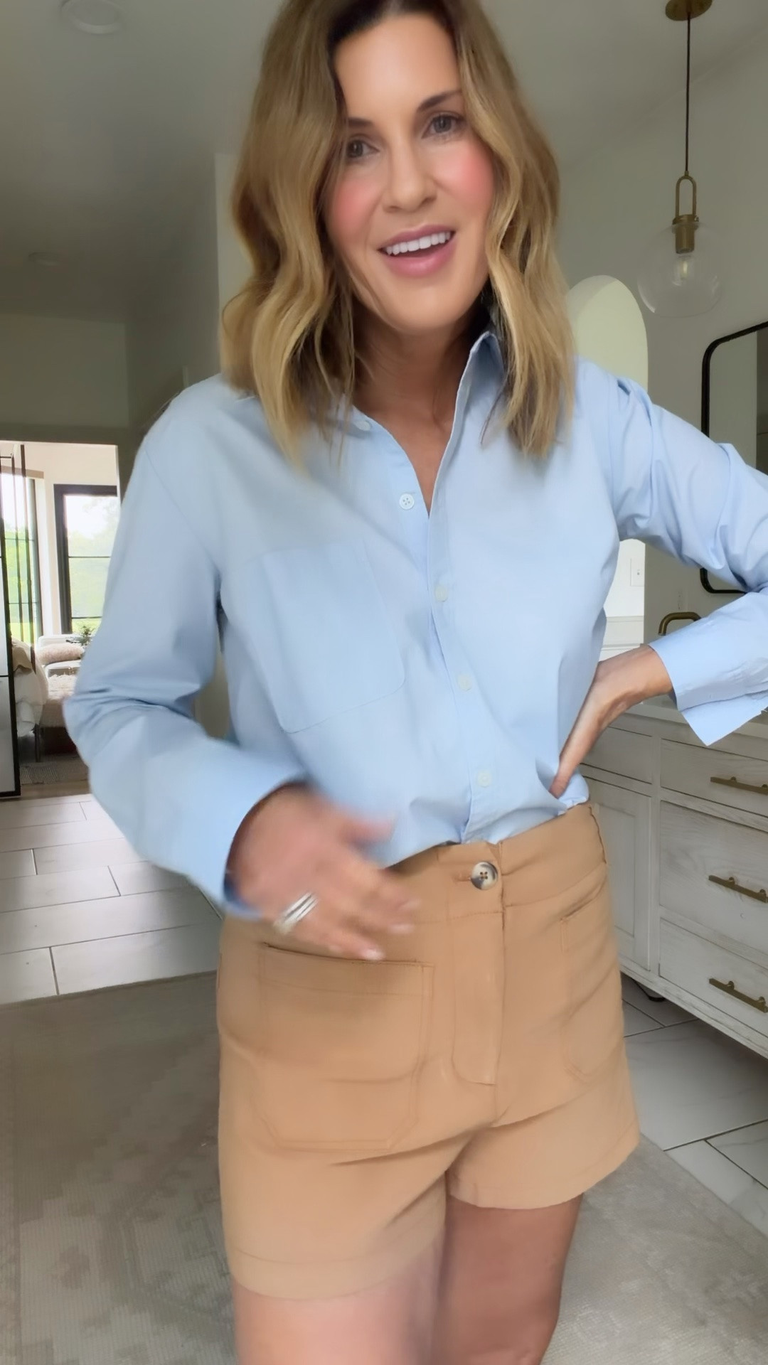 Size small top and I size up one in shorts to a 28
Code SPOILEDHOME20

#LTKOver40 #LTKSaleAlert