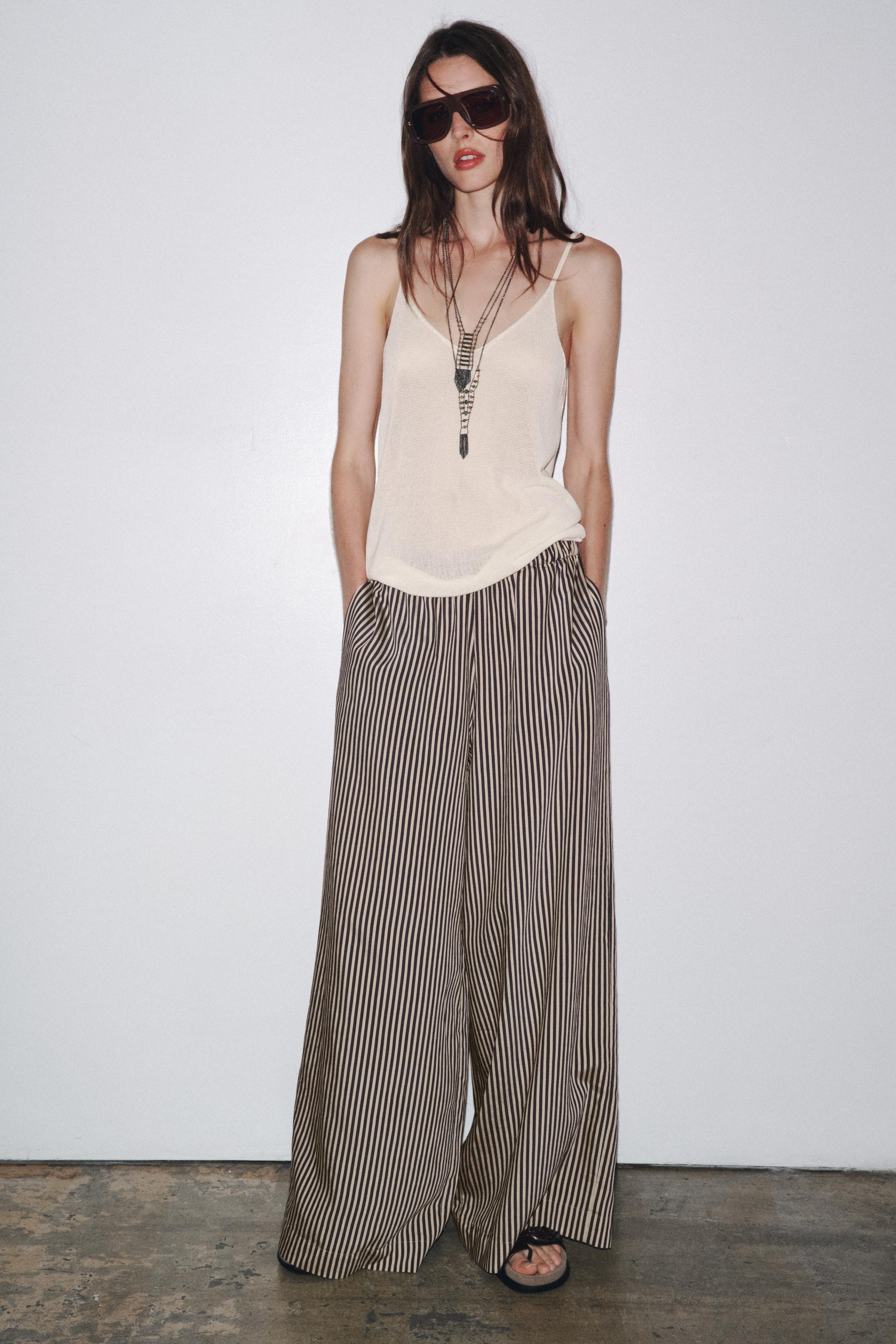 ZW COLLECTION STRIPED FLOWING TROUSERS | Zara UK