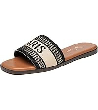 Athlefit Women's Slides Summer Fashion Slip On Flat Sandals Dressy | Amazon (US)