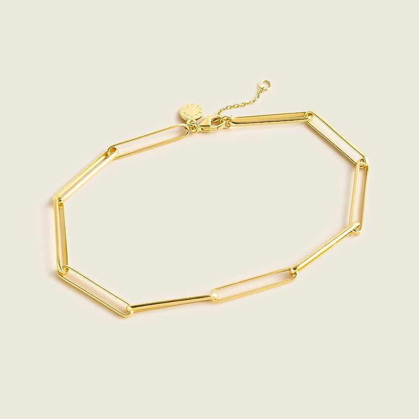 Demi-fine 14k gold-plated paperclip anklet | J. Crew US