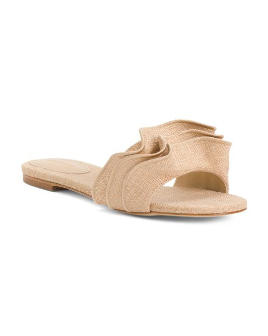 Handmade In Brazil Ivy Ruffle Flat Sandals | TJ Maxx