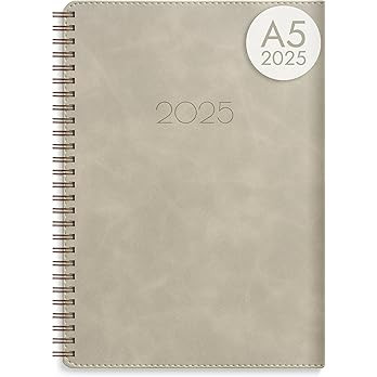 Burde Agenda Semainier 2025 Beige | Format A5 | En français | Décembre à janvier | 21 x 16 cm ... | Amazon (FR)