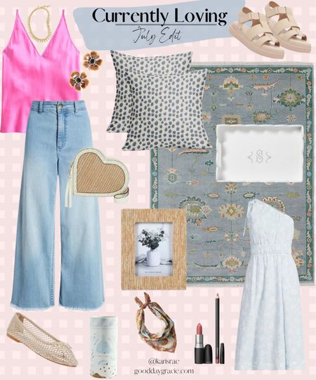 Currently loving 💕 ballard rug, blue rug, rattan frame, scallop tray, jewel flats, jcrew finds, amazon home, pillow cover,  blue and white, Anthropologie, heart crossbody, bandana, summer outfit, date night style, wide leg jeans ✨

#LTKSeasonal #LTKunder50 #LTKxNSale