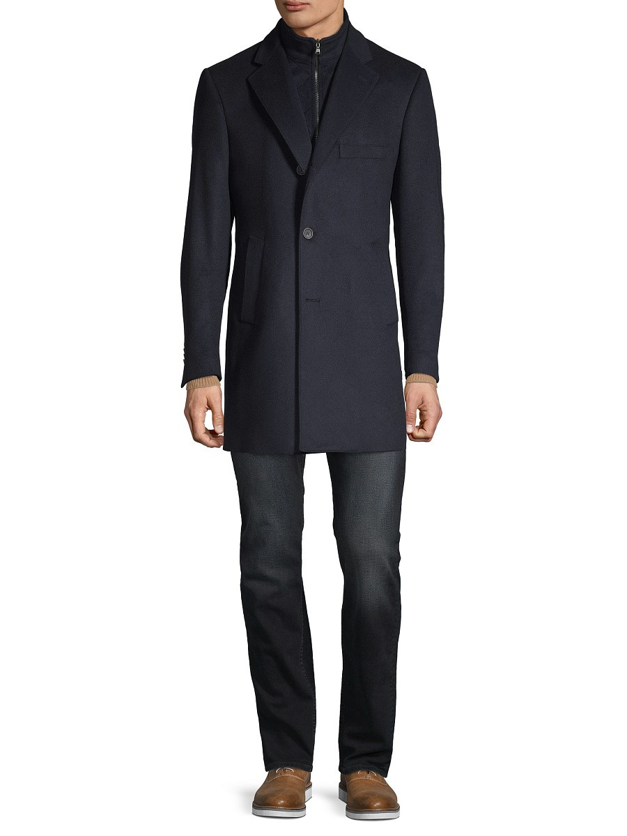 Saks Fifth Avenue Made in Italy Men's Cash Wool & Cashmere Car Coat - Navy Blazer - Size S | Saks Fifth Avenue OFF 5TH
