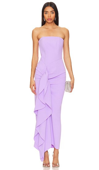 Thalia Midi Dress in Lilac | Revolve Clothing (Global)