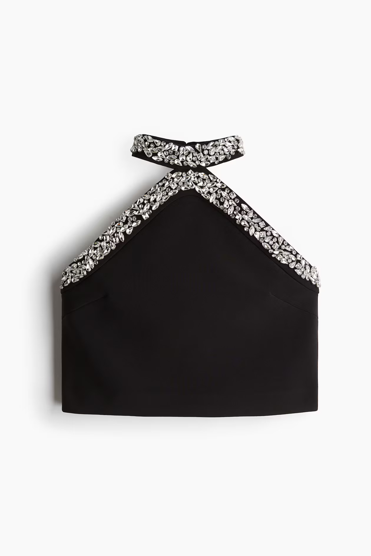 Rhinestone-embellished halterneck top | H&M (UK, MY, IN, SG, PH, TW, HK)