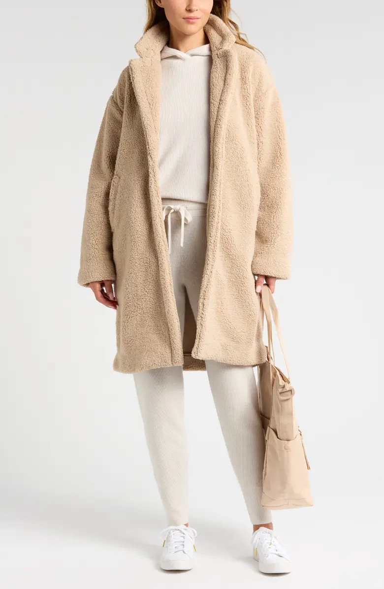 Faux Shearling Longline Coat | Nordstrom