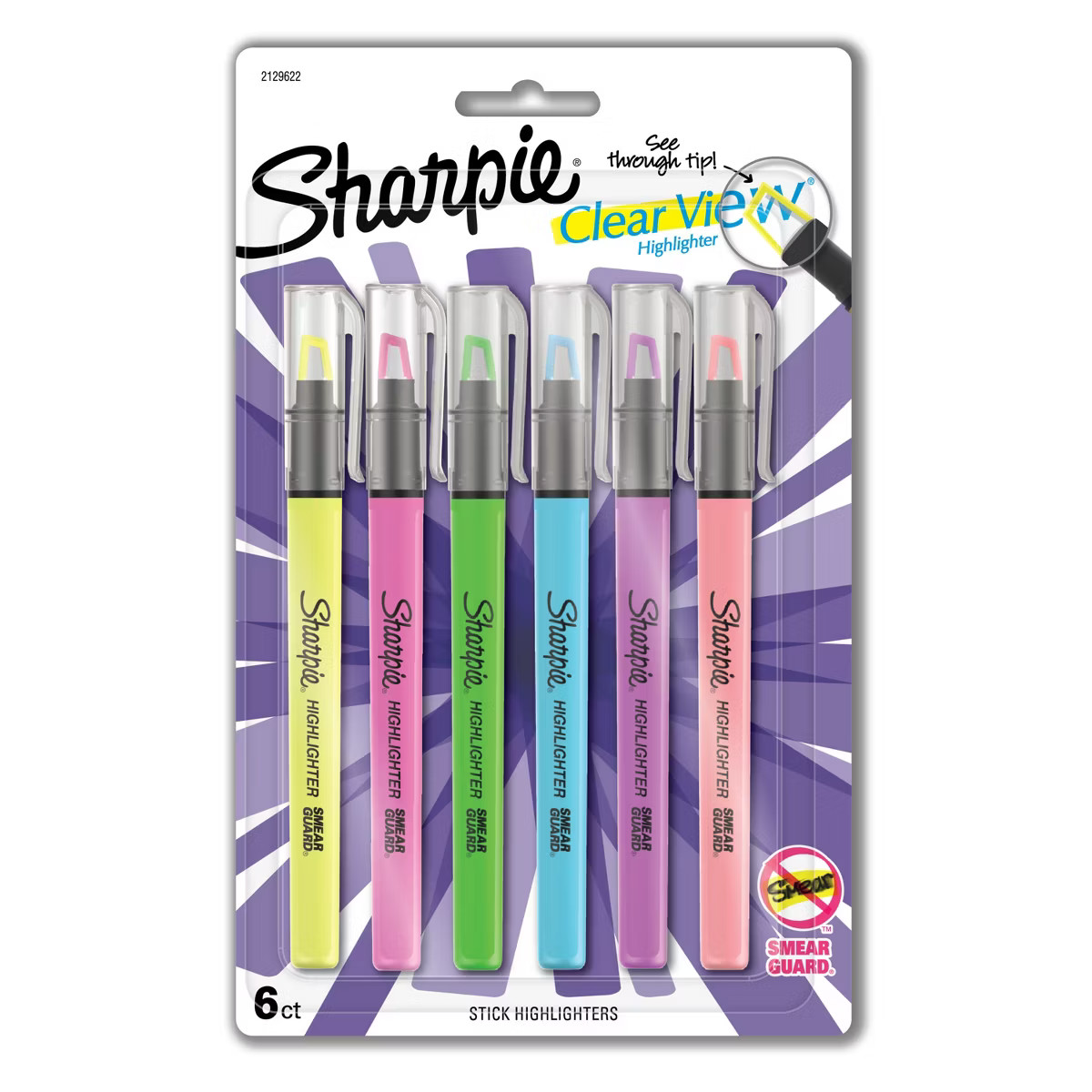 Sharpie Clear View 6pk Highlighters Chisel Tip Multicolored: Fine Point Markers for School & Offi... | Target