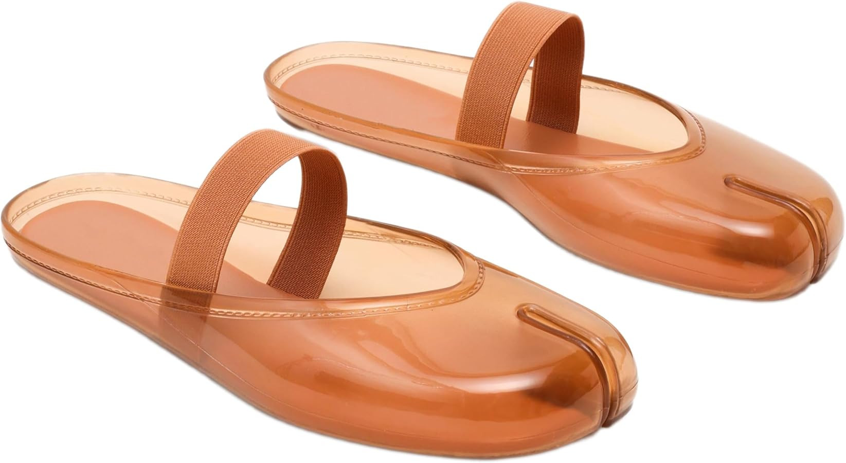 Tabi Jelly Slide Sandals Transparent Split Toe Flat Mules, Elastic Strap Waterproof Summer Slides | Amazon (US)
