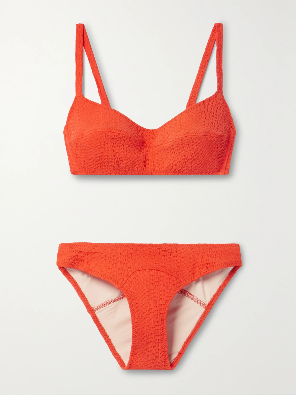 Lisa Marie Fernandez - Seersucker Bikini - Orange | NET-A-PORTER (US)