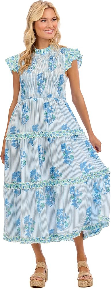 Mud Pie Women's Perin Smocked Midi Dress | Amazon (US)