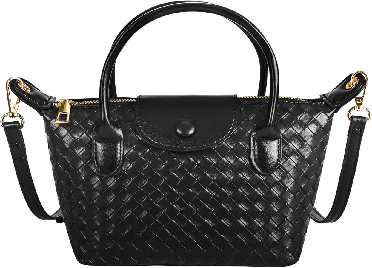 Mini Small Size Braided Luxury Leather Women's top Handle Handbag Fashion Travel Daily Satchel | Amazon (US)