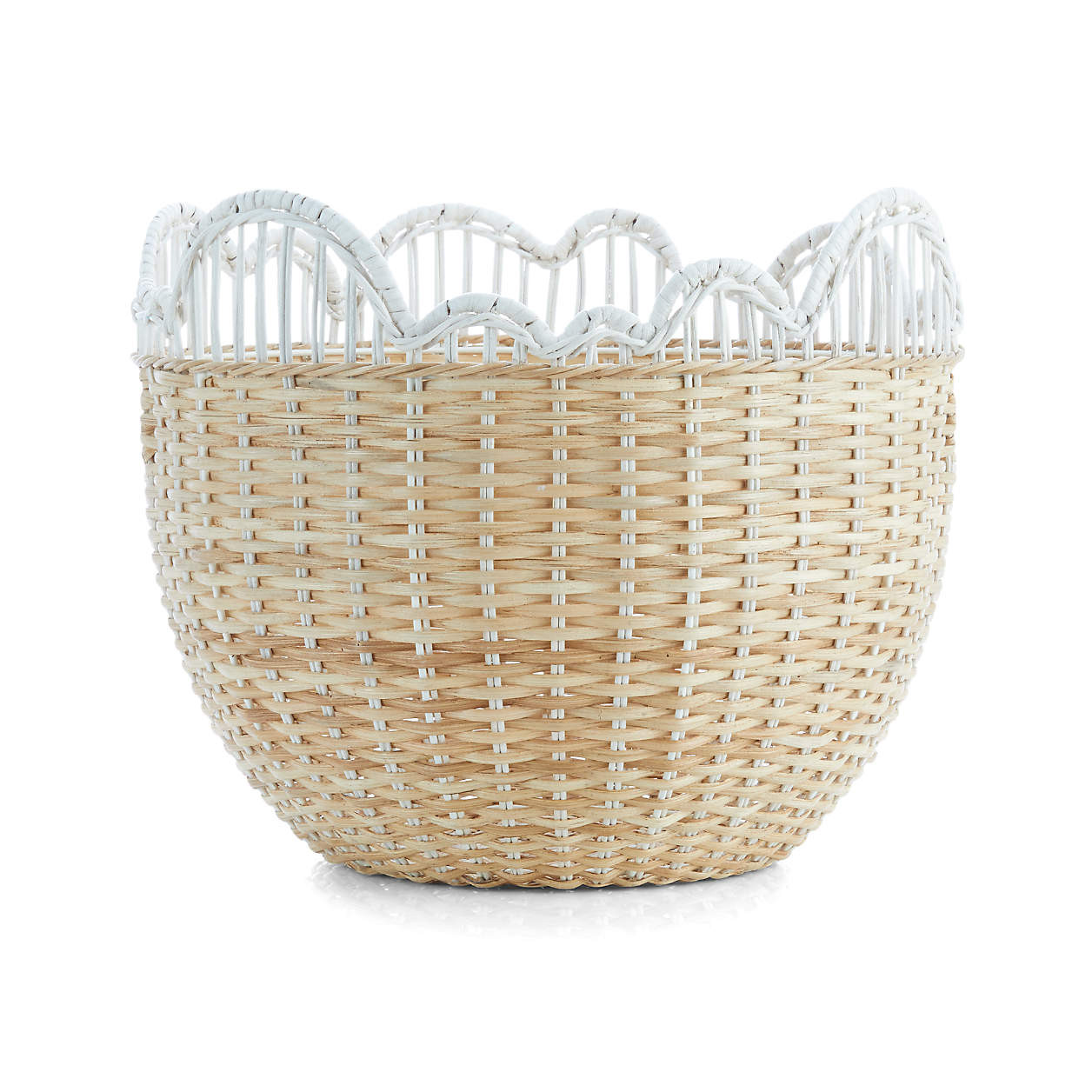 Wicker Cloud Kids Floor Storage Basket + Reviews | Crate & Kids | Crate & Barrel