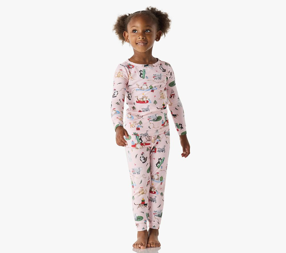 Holiday Cats Tight Fit Kid Pajama Set | Pottery Barn Kids