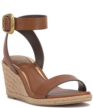 Vince Camuto Felia Leather Espadrille Ankle Strap Wedge Sandals | Dillard's | Dillard's