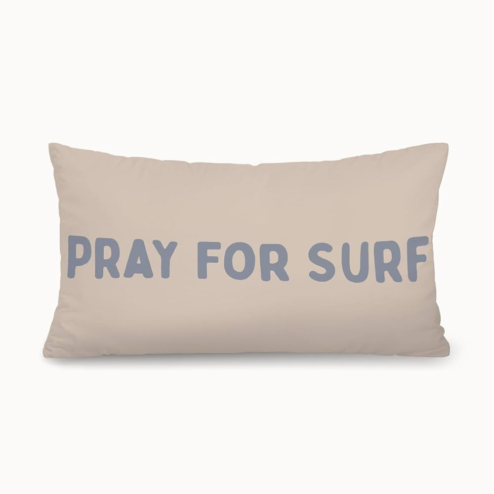 Coastal Beach Room Decor 12x20 Pillow Cover, Beach House Decor, Pray for Surf Coastal Decorative ... | Amazon (US)