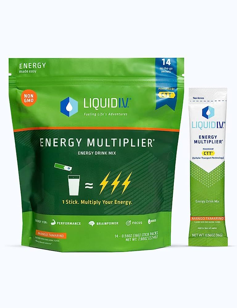 Liquid I.V. Hydration + Energy Multiplier - Mango Tamarind - Hydration Powder Packets | Electroly... | Amazon (US)