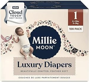 Millie Moon Luxury Diapers (Size-1 and Count-108) Diaper Weight Range: 6 to 11 lbs(Pack of 1) | Amazon (US)