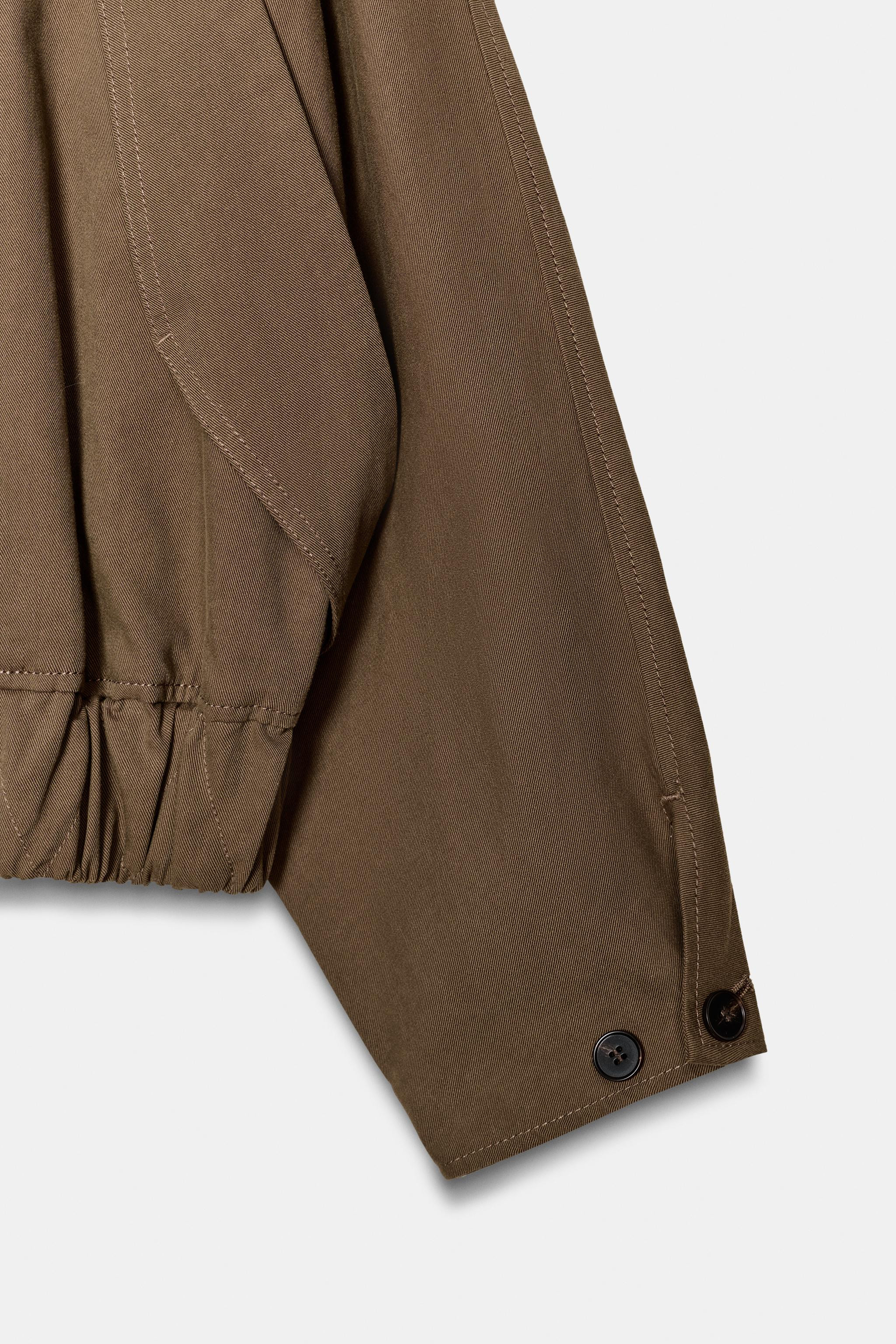 HIGH COLLAR JACKET WITH ELASTIC HEM | Zara US