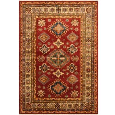 One-of-a-Kind Jevon Hand-Knotted Red/Ivory 5' x 7'3" Wool Area Rug | Wayfair North America