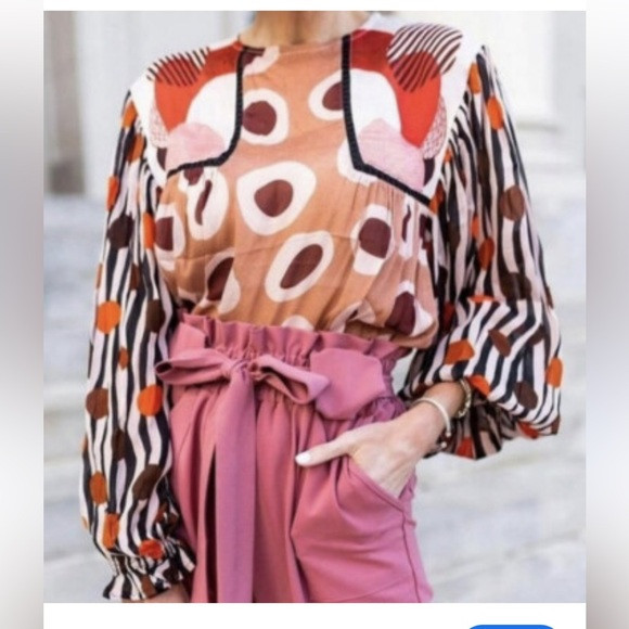 BI^nk London x Anthropologie MIRANDA PEASANT Blouse Top Shirt blank anthro boho | Poshmark