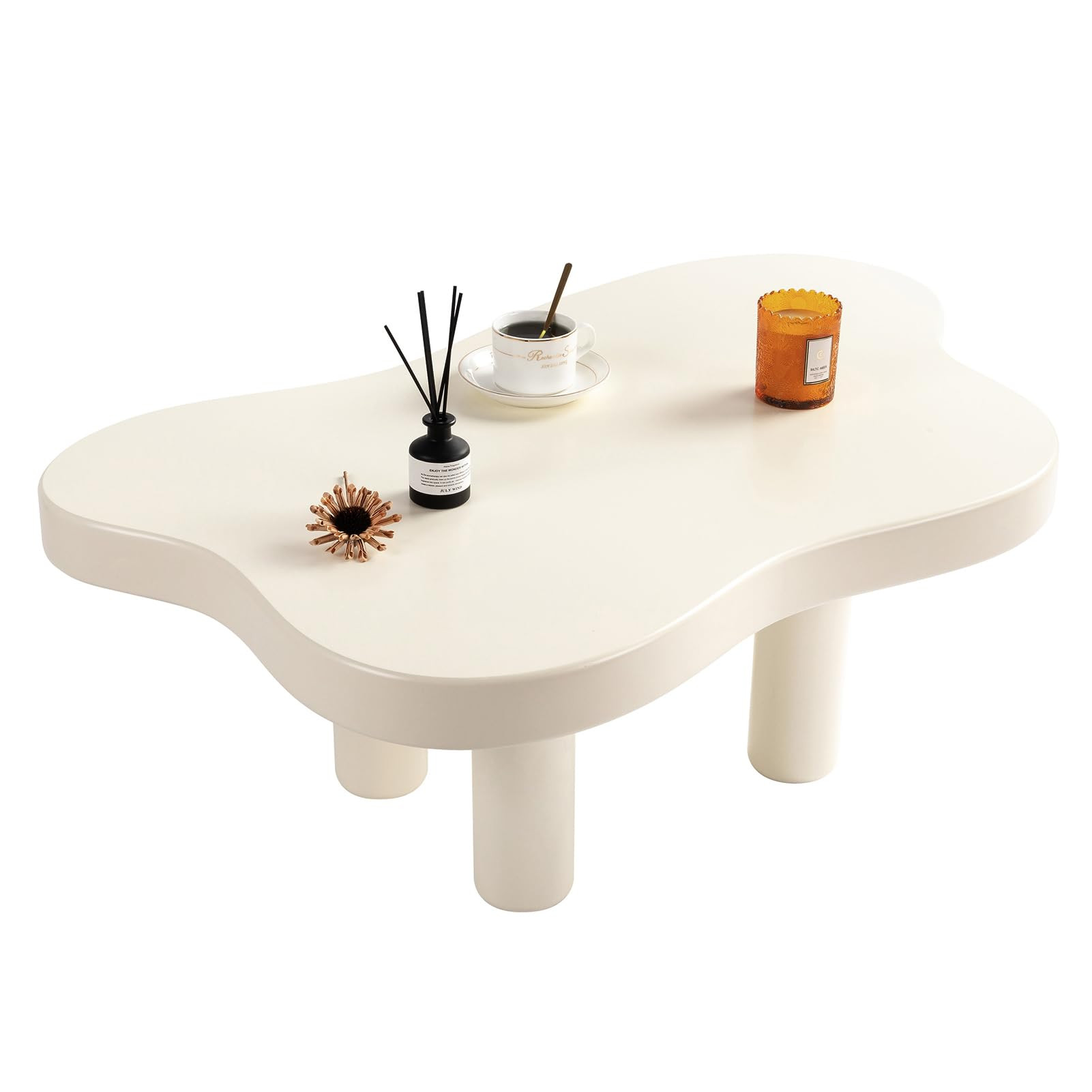 Cloud Coffee Table, Modern End Table, Cute Irregular Tea Table for Living Room, Bedroom White 37 ... | Amazon (US)