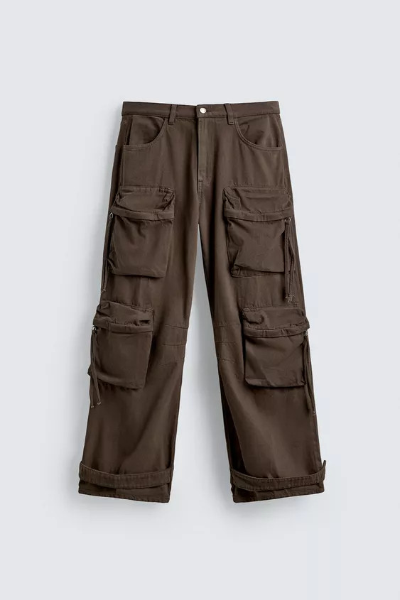DENIM CARGO PANTS WITH POCKETS | Zara US