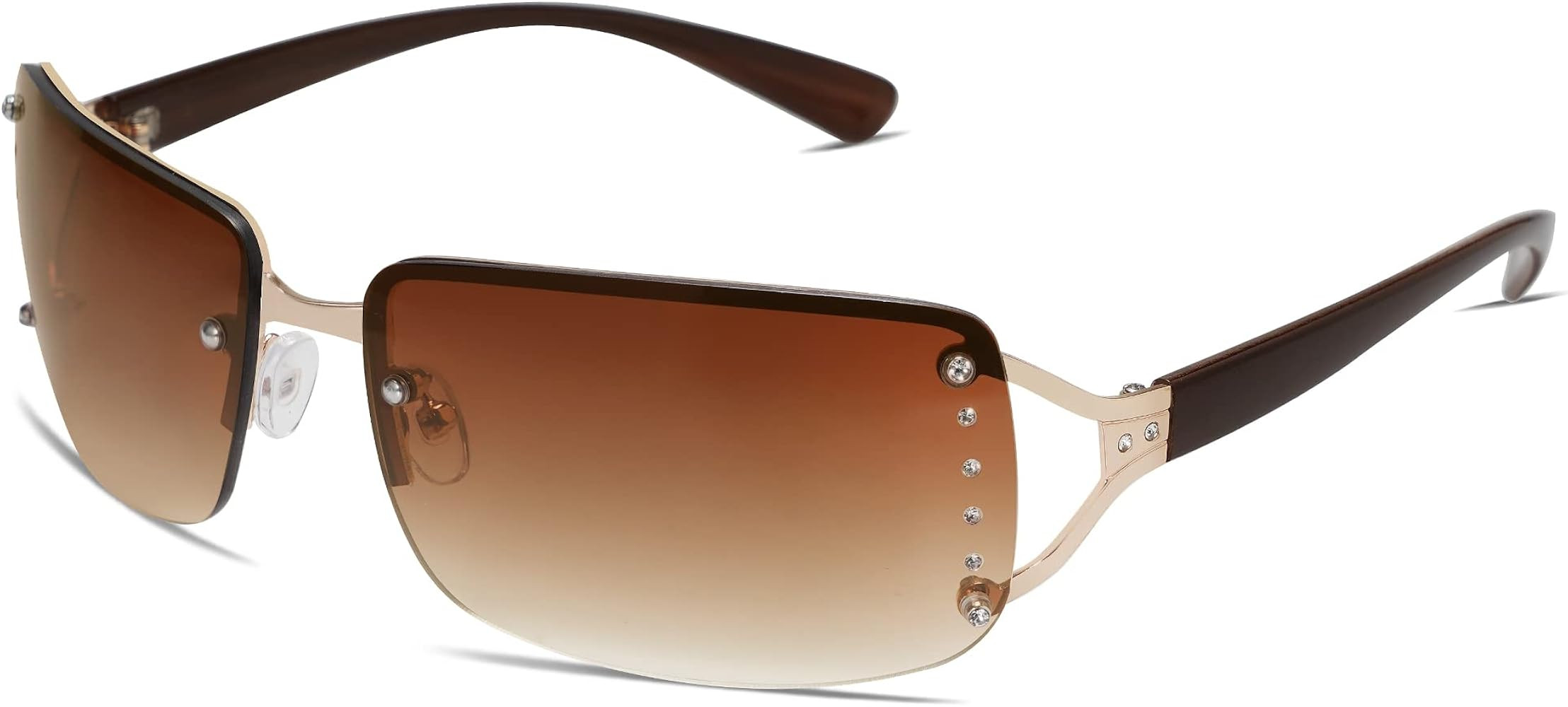 VANLINKER Stylish Rimless Frameless Rectangle Sunglasses for Women | Amazon (US)