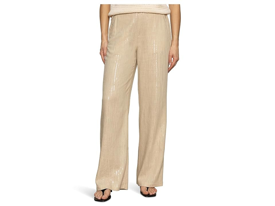 Sanctuary Coastal Pants Women's Clothing Sand Sequin Stripe : XS (US 2) 32, Cotton/Linen/Rayon | Zappos