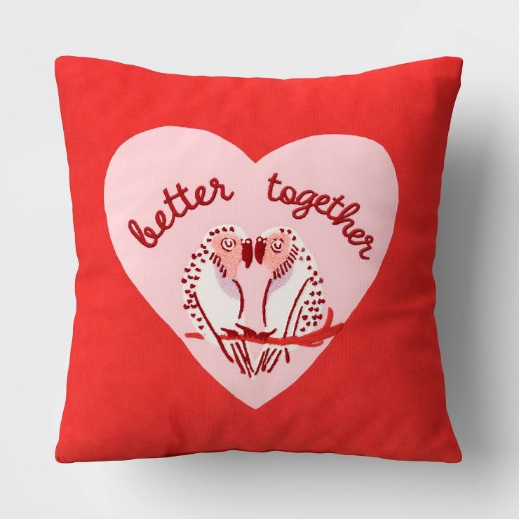 Valentine's Day 'Better Together' Square Throw Pillow Red - Threshold™ | Target