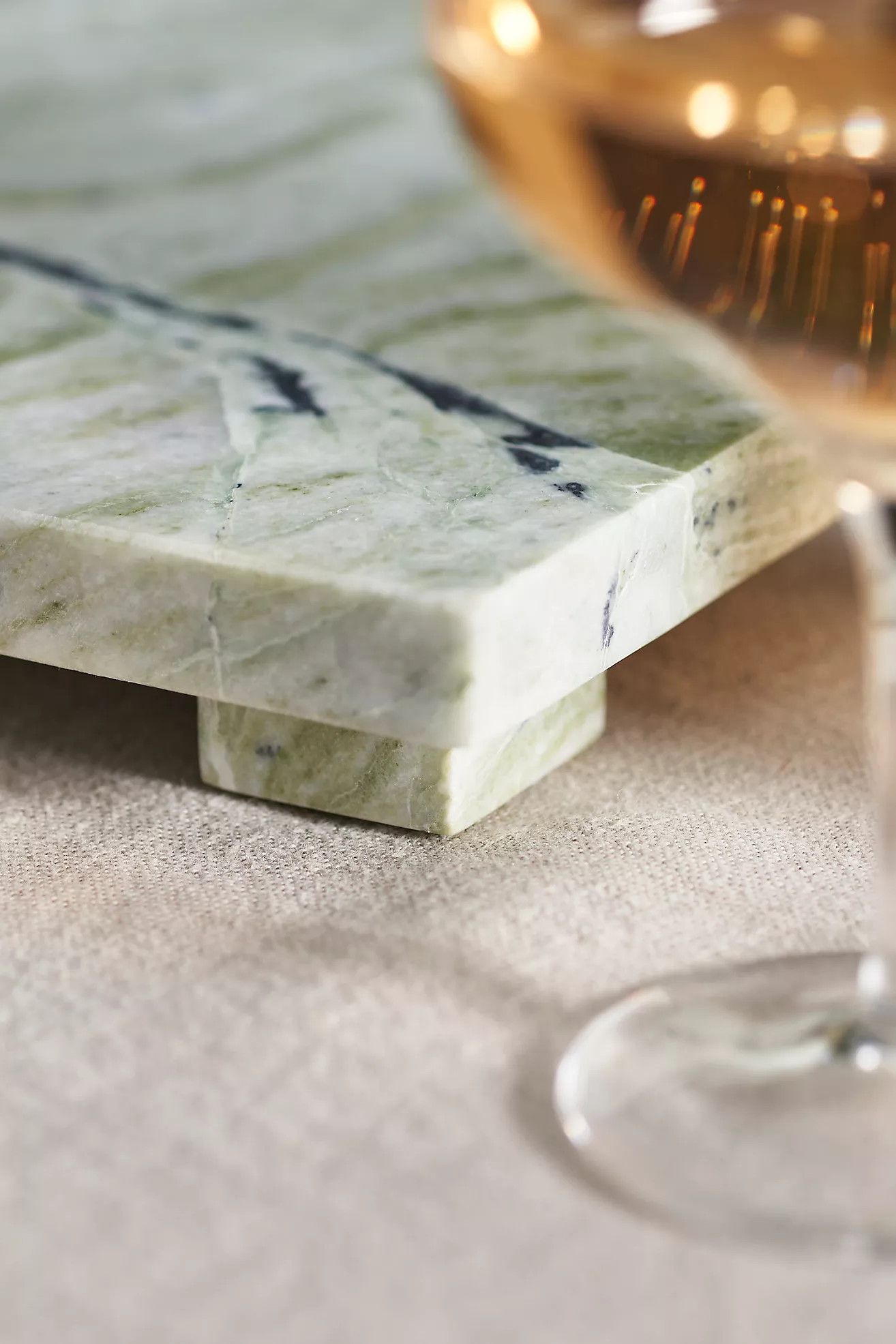 Green Marble Footed Serving Board | Anthropologie (US)
