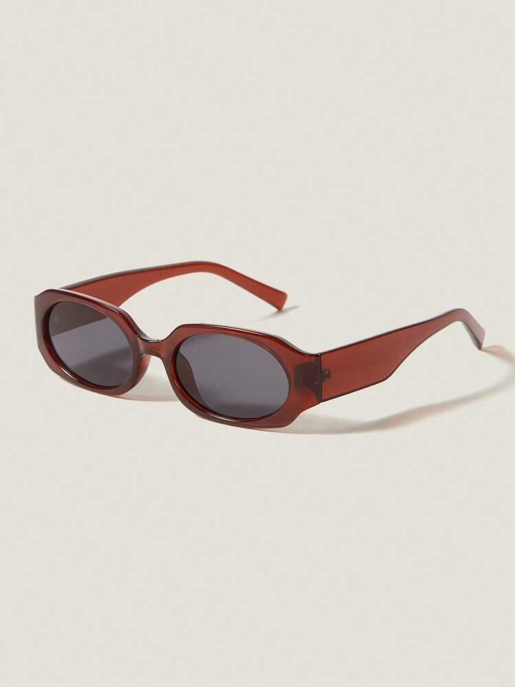 Muvela Small Square Vintage Retro Hip Hop Fashion Glasses, Transparent Red Frame Gray Lens, Fashion Street Snap Style | SHEIN