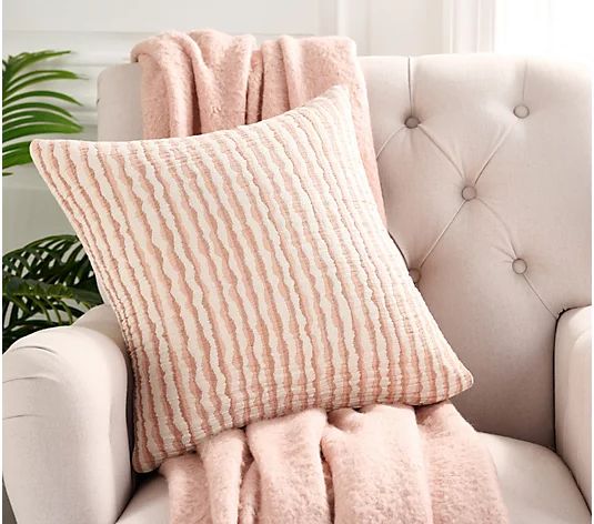 Bobby Berk Watercolor Stripe Yarn Dyed Dec Pillow | QVC