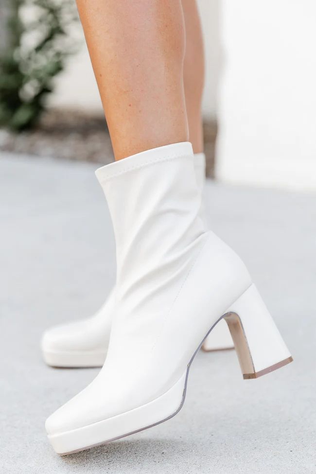 Candace Cream Square Toe Bootie FINAL SALE | Pink Lily