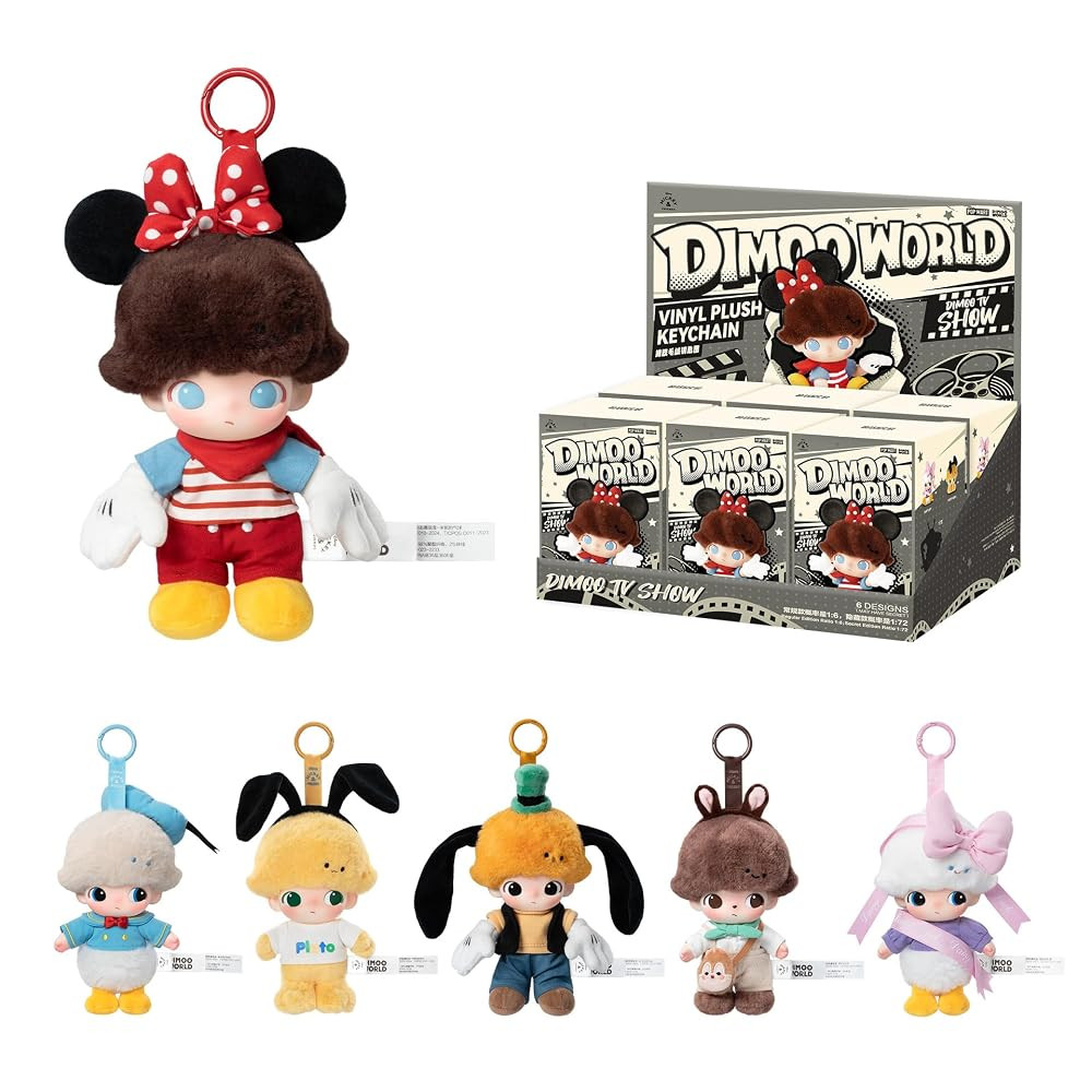 POP MART DIMOO WORLD × DISNEY Series-Vinyl Plush Keychain Blind Box, Random Design Action Figure... | Amazon (US)