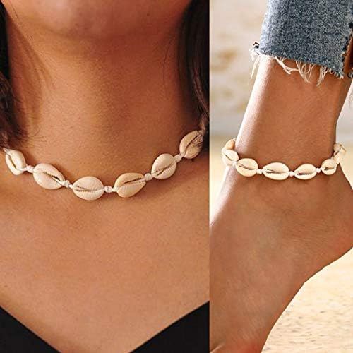 Chennie Boho Cowrie Shell Choker Necklace Beach Puka Seashell Necklaces Adjustable Rope Jewelry w... | Amazon (US)