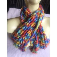 Rainbow Scarf, Colorful Soft Multi Color Fuzzy Bright Scarf | Etsy (US)