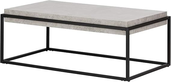 South Shore Mezzy Industrial Coffee Table, Concrete Gray and Black | Amazon (US)
