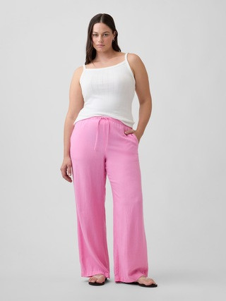 Relaxed Linen-Blend Wide-Leg Pants | Gap Factory