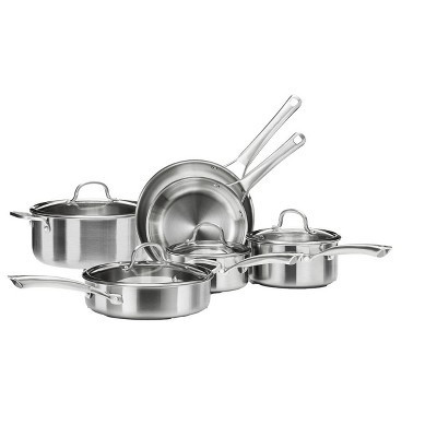 Itopfox Stainless Steel Cookware Set, Tri-Ply Pots and Pans Set, 10-Piece Induction Kitchen Cookware, PFOA Free, Frying Pans, Saucepans | Target